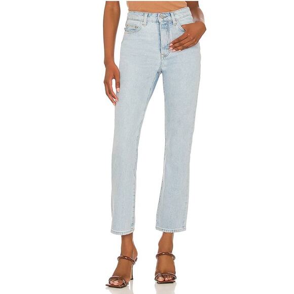 Lovers & Friends Womens Reece Jeans 24 US 00 Blue Palms Slim Straight NWT - Picture 1 of 14